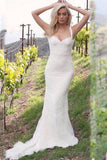 Gorgeous Backless Sweetheart Mermaid Lace Sexy Long Wedding Dresses JS125