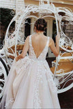 Hot Sale V Neckline Tulle Wedding Dress Party Gown