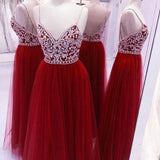 Spaghetti Straps Beading Handmade Long Evening Dress Formal Women Dress prom dresses uk Z104