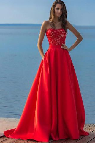 Charming New Long Elegant Prom Dress Strapless Evening Dresses Prom Dresses JS744