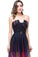 A-Line Ombre Sleeveless Strapless Open Back Long Gradient Chiffon Prom Dresses UK JS373