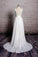 Chic A-line Lace Chiffon V-Neck Backless Sheath Long Wedding Dresses