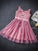 A Line Tulle Lace Appliques Lace up V Neck Pink Short Prom Dresses Homecoming Dresses JS906