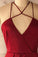 A Line Spaghetti Straps V Neck Simple Cheap Red Short Homecoming Dresses JS18
