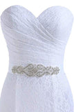 Mermaid Ivory Sweetheart Lace Wedding Dresses Long Strapless Bridal Dresses JS350