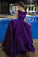 Ball Gown Satin Sleeveless Bateau Purple Backless Prom Dresses UK JS420