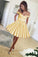 Cute A Line Yellow Off the Shoulder Sweetheart Satin with Pockets Homecoming Dresses JS720
