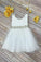 Scoop Bowknot Knee-length Ivory Organza Beads Sleeveless Flower Girl Dresses JS673