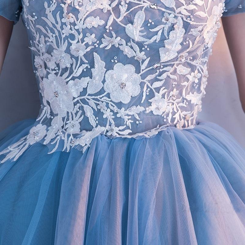 Cute A Line Off the Shoulder Above Knee Blue Short Prom Dresses Homecoming Dresses JS946