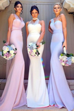 Elegant Mermaid Long Convertible Bridesmaid Dress Long Bridesmaid Dresses with Sash JS70