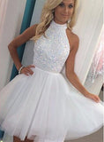 New Homecoming Dresses Scoop Short/Mini Tulle With Beading