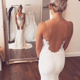 Charming Mermaid Wedding Dresses Long See Through Wedding Dresses Wedding Dresses WD01