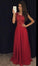 A Line Red Appliques Chiffon Long Beads Sweetheart Sleeveless Floor-Length Prom Dresses JS180