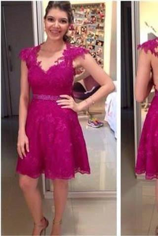 Homecoming Dresses Lace Homecoming Dress Fitted Homecoming Dress Short Prom Dress JS901