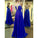 Royal Blue Sparkle Beads Halter Pretty Illusion High Neck Chiffon Prom Dresses JS405