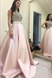 Halter Beaded A Line Prom Dress Fashion Prom Dress Sexy Custom Made Evening Dress JS121