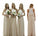 A Line Lace Top Long Chiffon Sleeveless Floor Length Bridesmaid Dresses