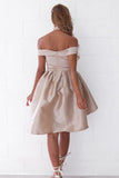 Sexy Off the Shoulder Light Champagne Prom Dress Short Prom Dresses Homecoming Dress JS701