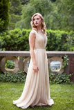 A-line Chiffon Long Simple High Neck Prom Dresses UK Floor-length Ruched with Cap Sleeves JS295