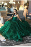 Elegant Green Ball Gown Sweetheart Strapless Sleeveless Quinceanera Prom Dresses UK JS479