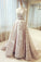A-Line Round Neck Long Wedding Dress Sleeveless Scoop Belt Appliques Prom Dresses UK JS367