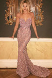Mermaid Strapless Sweetheart Beads Sweep Train Floor-Length Prom Dress JS362