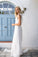 2023 Boho V-neck A-Line White Cheap Lace Chiffon Backless Sash Summer Beach Wedding Dresses JS308