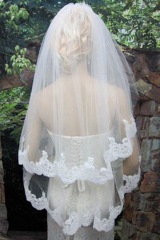 Tulle White Lace Veil GD00011