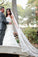 Alencon Lace Edged Cathedral Length Tulle Bridal Veil Wedding Wedding Veil JS868