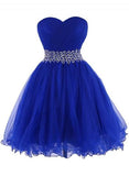 Modern Sweetheart Knee Length Royal Blue Homecoming Dress JS326