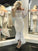 Mermaid Ivory Straight Across Floor-Length Long Sleeve Appliqued Lace Wedding Dresses JS473