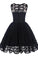 A-Line Scalloped-Edge Sleeveless Vintage Black Lace Appliques Prom Dresses JS869