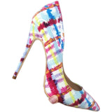 High Heels with Colorful Patterns Fashion Evening Party Shoes