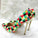 High Heels with colorful plaid pattern Fashion Evening Party Shoes
