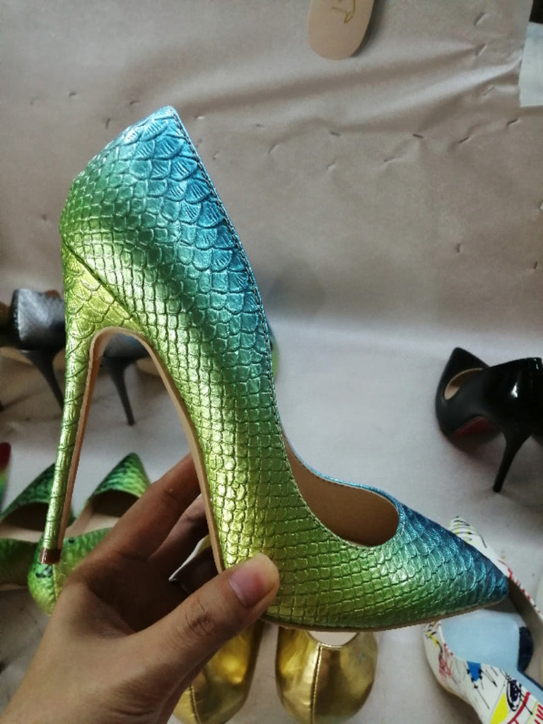 High-heels with Snakeskin Patterns Fashion Women Party Shoes
