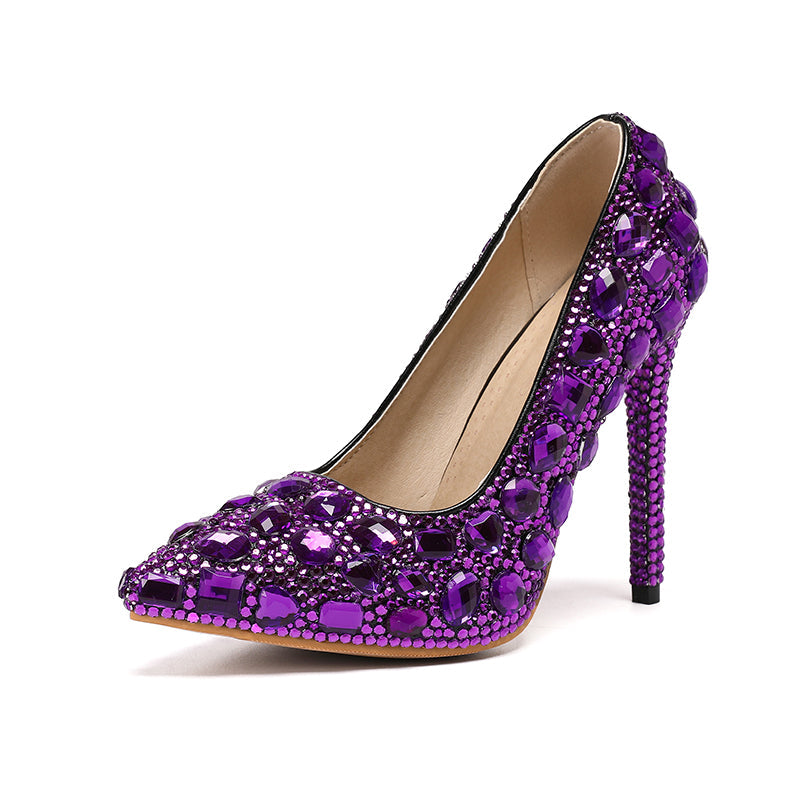 High Heels with Diamonds Evening Party Shoes