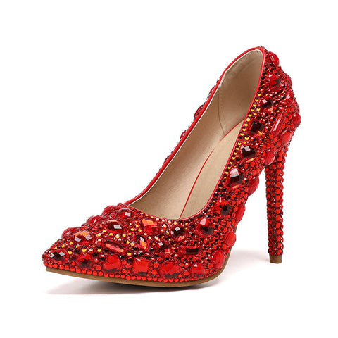 High Heels with Diamonds Women Party Shoes