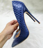 High-heels with Dark Blue Pattern Fashion Women Party Shoes