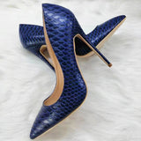 High-heels with Dark Blue Pattern Fashion Women Party Shoes